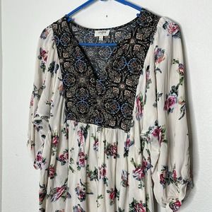 Umgee Boho LikeNEW Peasant Tunic/Dress, fits S/M